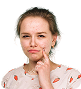 Young woman touching clear facial skin