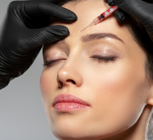 Brow Lift anti-wrinkle injection close-up